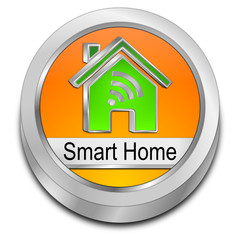 Smart Home Button - 3D illustration