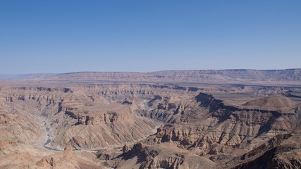 Fototapeta na wymiar Panorama view of Fish River Canyon in Namibia