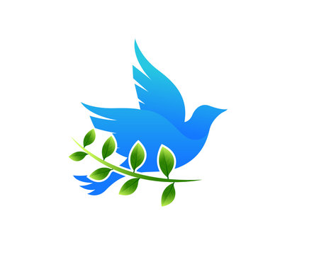 Modern Bird Logo - Dove Peace Symbol