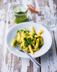 Penne with pesto