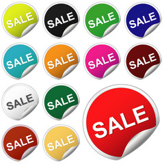 set of different colored SALE banners