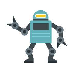 Funny vector robot in flat style