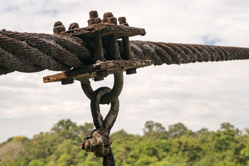 Old suspension bridge cable