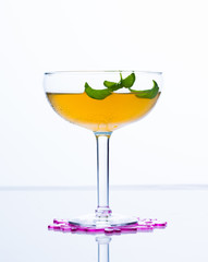 Lemon balm tea with basil