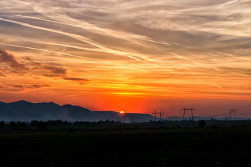 Sunset and clouds
