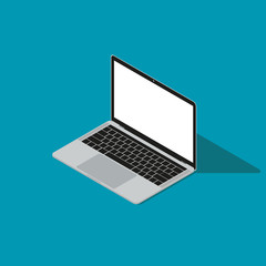 Isometric vector notebook laptop illustration