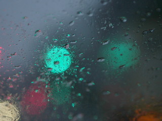 snow flakes on windshield