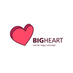Big heart - vector logo design. Charity and philanthropy concept.  