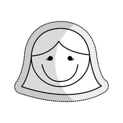 cute girl character isolated icon vector illustration design