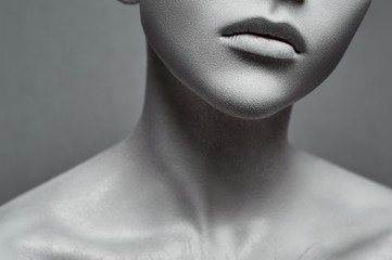 Beauty young Woman like a Statue