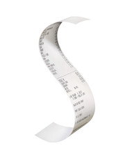 Curved receipt isolated