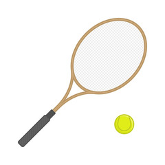 Tennis racket and ball.