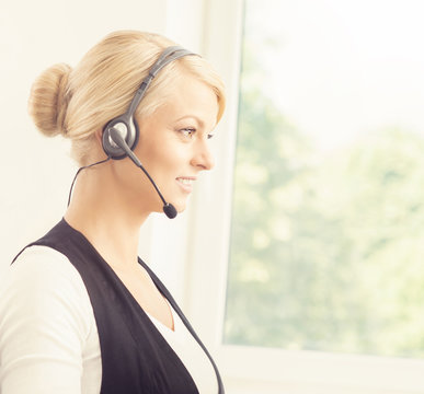 Portrait of a young felame customer operator