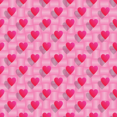 Pink hearts seamless valentine background.