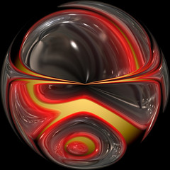 Abstract red glow 3d sphere, digital illustration art work.