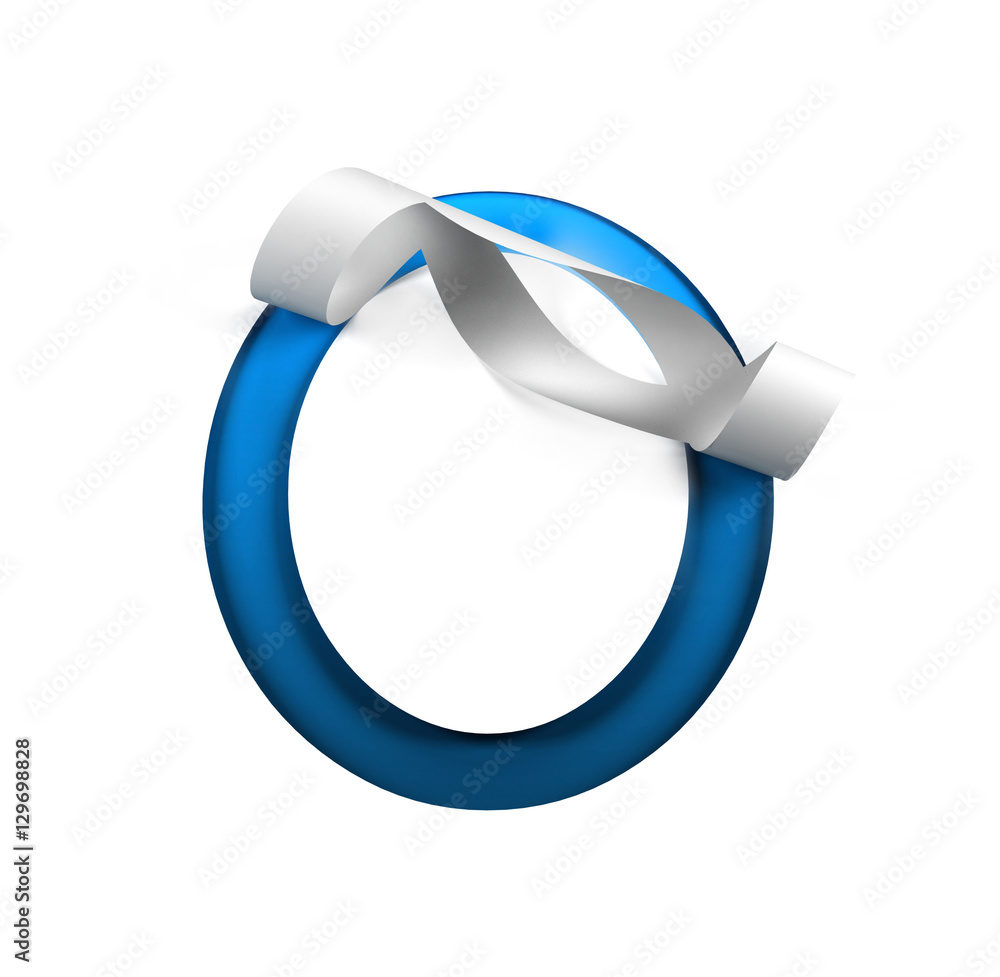 Poster curl paper font on cut out background. number 0. 3d rendering