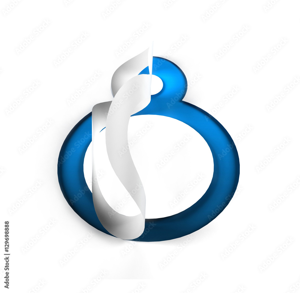Poster curl paper font on cut out background. number 8. 3d rendering