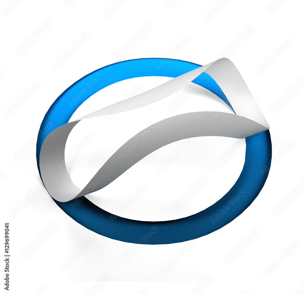Poster curl paper font on cut out background. letter o. 3d rendering