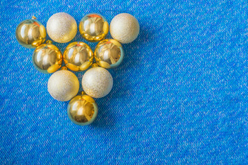 blue background with Christmas balls
