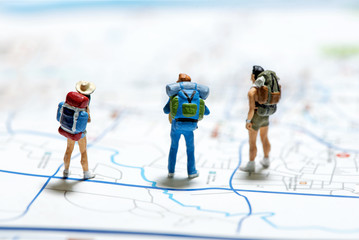 Obraz premium Tourism and travel concept. Macro photo