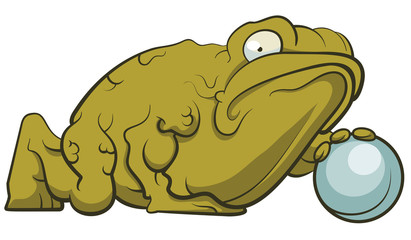Big frog with pearl.