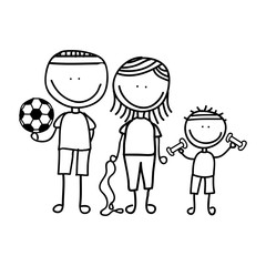 cute little family character icon vector illustration design