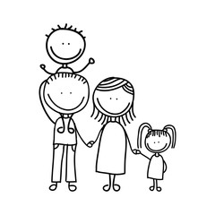 Obraz na płótnie Canvas cute little family character icon vector illustration design