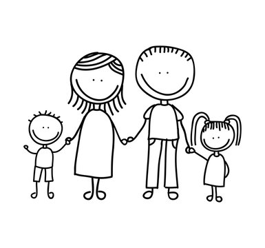 cute little family character icon vector illustration design