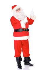 Santa Claus standing isolated on white background. Full length portrait