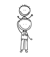 cute little family character icon vector illustration design