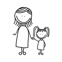 cute little family character icon vector illustration design