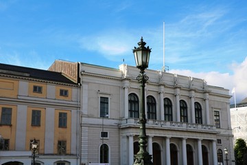 Fototapeta na wymiar Stock exchange building at Gustav Adolf Square in Gothenburg, Sweden 