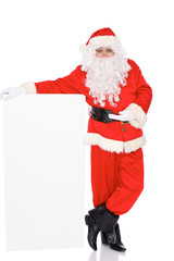 Santa Claus standing isolated on white background. Full length portrait