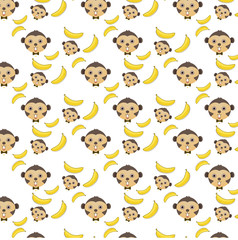monkey and banana seamless pattern