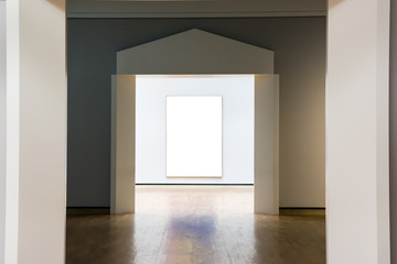 Art Museum Frame Blue Wall Ornate Minimal Design White Isolated