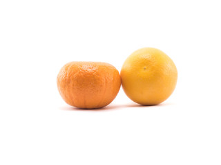 two orange isolated on white background