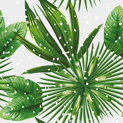 tropical leaves pattern snow - 129703670