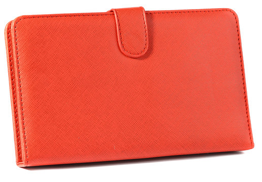 Tablet case wallet red closed