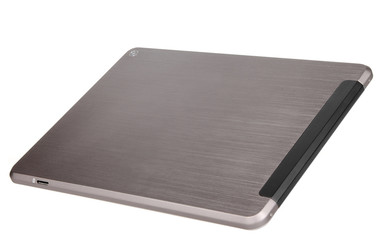 Tablet metal silver back right side