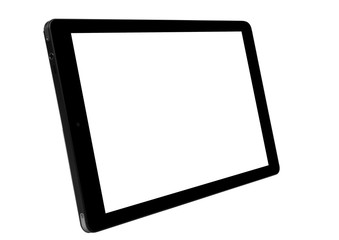 Tablet black front horizontal left side