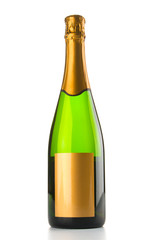 Champagne bottle isolated on white background