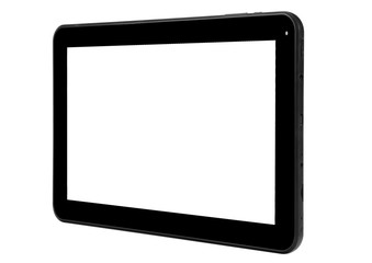 Tablet white and black button front straight