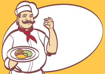 Cartoon Chef cool vector art for any design. Eps 10, A4 format