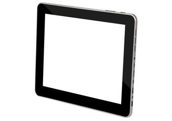 Tablet silver metal concept front straight right side