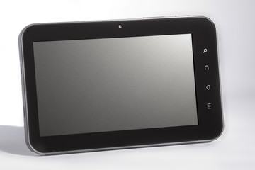 Tablet black with black shadow screen straight left side
