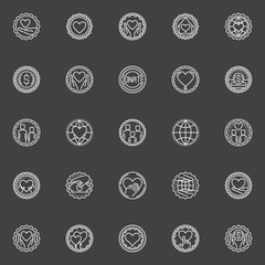 Donation and fundraising vector badges