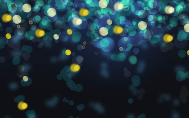 Luxury glowing falling blue light Bokeh texture background