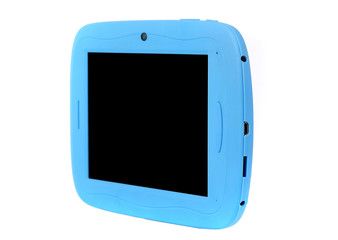 Tablet for children boy blue case front straight right side