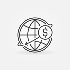 Transfer USD money online icon