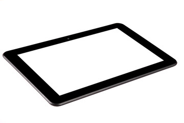 Tablet black front straight level flat angle